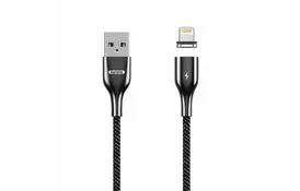 Дата кабель USB 2.0 AM to Lightning 1.0m Cigan Powerful Magnet Remax (RC-156I-BLACK) - Фото