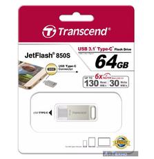 USB флеш накопитель Transcend 64GB JetFlash 850 Silver USB 3.1 (TS64GJF850S)