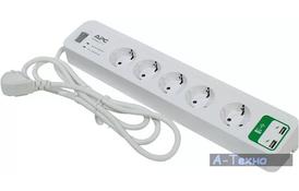 Сетевой фильтр питания APC Essential SurgeArrest 5 outlets ++ 2 USB (5V, 2.4A) (PM5U-RS) - Фото