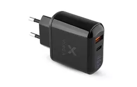 Зарядное устройство Vinga 2 Port QC3.0+PD Display Wall Charger (VWCQPACDBK) - Фото