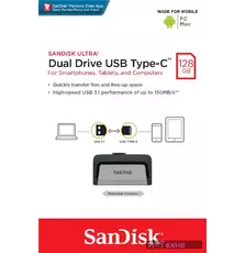 USB флеш накопитель SANDISK 128GB Ultra Dual USB 3.0/Type-C (SDDDC2-128G-G46)