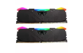 Модуль памяти для компьютера DDR4 16GB (2x8GB) 3200 MHz Viper RGB Black Patriot (PVR416G320C6K) - Фото