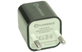 Зарядное устройство Florence 1USB 1A + microUSB cable black (FL-1000-KM) (FL-1000-KM) - Фото