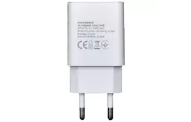 Зарядное устройство Florence 1USB 2A + microUSB cable white (FL-1020-WM) - Фото