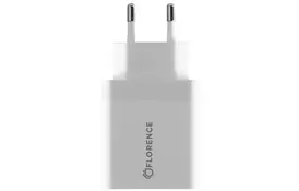 Зарядное устройство Florence 1USB QC 3.0 + Lightning cable White (FL-1050-WL) - Фото