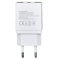 Зарядное устройство Florence 2USB 2A + microUSB cable white (FL-1021-WM)