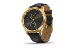 Смарт-часы Garmin Vivomove Luxe 24K Gold PVD Stainless Steel Case with Black E (010-02241-22/02) - Фото