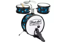 Музыкальная игрушка FIRST ACT Барабанная установка + сидение DISCOVERY BLACK W / BLUE STAR (FD3018) - Фото