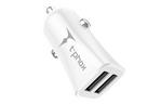 Зарядное устройство T-PHOX Pocket 2.4A Dual USB (White) (Pocket Car Charger)