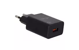 Зарядное устройство Ergo EWC-130QC 1xUSB Wall Charger QC3.0 18W (Black) (EWC-130QC (B)) - Фото