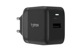 Зарядное устройство T-PHOX Coco 1xTYPE-C PD 18W + 1xUSB QC3.0 (Black) (Coco Black) - Фото