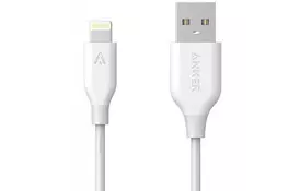 Дата кабель USB 2.0 AM to Lightning 0.9m V3 White Anker (A8111H21) - Фото