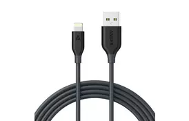 Дата кабель USB 2.0 AM to Lightning 1.8m V3 Space Gray Anker (A8112H11) - Фото