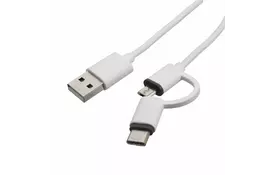 Дата кабель USB 2.0 AM to Micro 5P + Type-C 1.0m PATRON (CAB-PN-MIC-TYPE-C-1M) - Фото