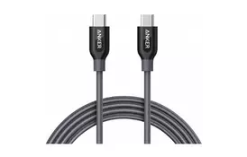 Дата кабель USB Type-C to Type-C 1.8m Powerline+ V3 Gray Anker (A81880A1) - Фото