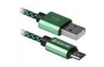 Дата кабель USB 2.0 AM to Micro 5P 1.0m USB08-03T green Defender (87804)