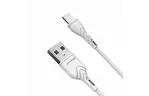 Дата кабель USB 2.0 AM to Type-C 1.0m White Grand-X (PC-03W)