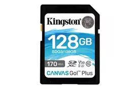 Карта памяти Kingston 128GB SDXC class 10 UHS-I U3 Canvas Go Plus (SDG3/128GB) - Фото