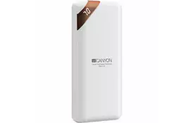 Батарея универсальная CANYON 10000mAh, Input 5V/2A, Output 5V/2.1A(Max), White (CNE-CPBP10W) - Фото
