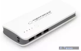 Батарея универсальная ESPERANZA Powerbank 8000 mAh White-Grey (EMP106WE) - Фото