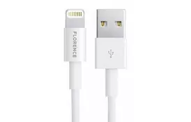 Дата кабель USB 2.0 AM to Lightning 1.0m 2A White Florence (FL-2110-WL) - Фото