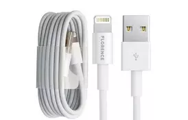 Дата кабель USB 2.0 AM to Lightning 1.0m 3A White Florence (FL-2200-WL) - Фото