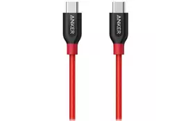 Дата кабель USB Type-C to Type-C 0.9m Powerline+ V3 Red Anker (A8187H91) - Фото