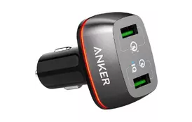 Зарядное устройство Anker PowerDrive+ 2 with Quick Charge 3.0 V3 (Black) (A2224H11) - Фото