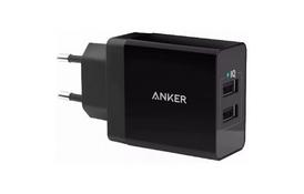 Зарядное устройство Anker PowerPort 2 - 24W 2xUSB PIQ + MicroUSB (Black) (B2021L11/B2021G11) - Фото