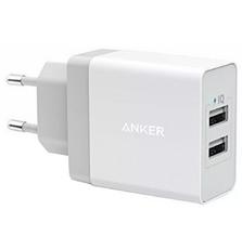 Зарядное устройство Anker PowerPort 2 - 24W 2xUSB PIQ + MicroUSB (White) (B2021L21)