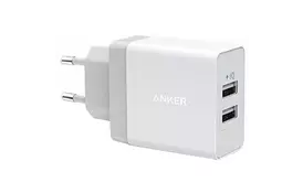 Зарядное устройство Anker PowerPort 2 - 24W 2xUSB PIQ + MicroUSB (White) (B2021L21) - Фото