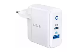 Зарядное устройство Anker PowerPort 2 - 30W 1xPD & 1xPower IQ2.0 (White) (A2321L21/A2321321) - Фото