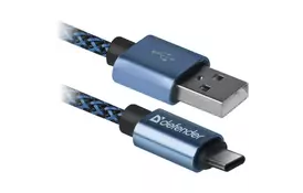 Дата кабель USB 2.0 AM to Type-C 1.0m USB09-03T PRO blue Defender (87817) - Фото