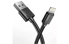 Дата кабель USB 2.0 AM to Lightning 0.3m Nets T-L801 Black T-PHOX (T-L801(0.3) Black) - Фото