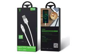 Дата кабель USB 2.0 AM to Type-C 1.0m Flash T-C824 5A SuperCharge Black T-PHOX (T-C824 Black) - Фото