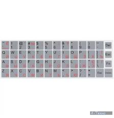 Наклейка на клавиатуру серая рус/укр/анг непрозрачная