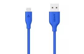 Дата кабель USB 2.0 AM to Micro 5P 0.9m V3 Powerline Blue Anker (A8132H31) - Фото