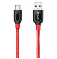 Дата кабель USB 3.0 AM to Type-C 0.9m Powerline+ V3 Red Anker (A8168H91)