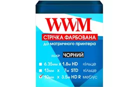 Лента к принтерам 10мм х 3.5м HD (П.) Black WWM (R10.3.5HR) - Фото