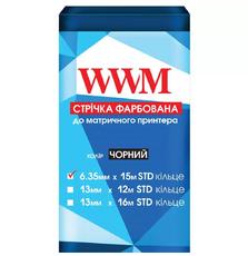 Лента к принтерам 6.35мм х 15м STD к. Black WWM (R6.15S)