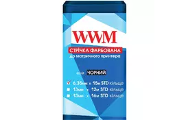 Лента к принтерам 6.35мм х 15м STD к. Black WWM (R6.15S) - Фото