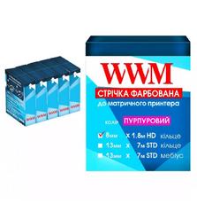 Лента к принтерам 8мм х 1.6м HD к. Black*5шт WWM (M8.1.6HS5)