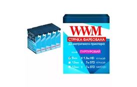 Лента к принтерам 8мм х 1.6м HD к. Black*5шт WWM (M8.1.6HS5) - Фото