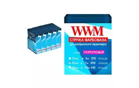 Лента к принтерам 13мм х 7м STD к. Purple*5шт WWM (R.13.7SP5) - Фото