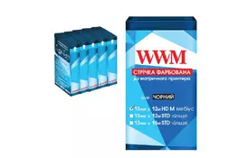 Лента к принтерам 11мм х 12м HD л. Black*5шт WWM (R11.12HM5) - Фото