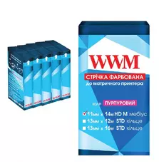 Лента к принтерам 11мм х 14м HD л. Purple*5шт WWM (R11.14HPM5)