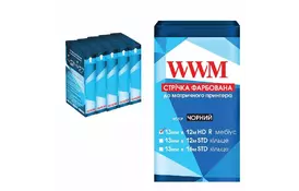 Лента к принтерам 13мм х 12м HD п. Black*5шт WWM (R13.12HR5) - Фото