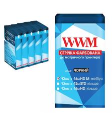 Лента к принтерам 13мм х 16м HD л. Black*5шт WWM (R13.16HM5)