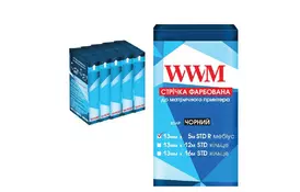 Лента к принтерам 13мм х 5м STD п. Black*5шт WWM (R13.5SR5) - Фото