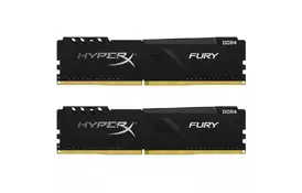Модуль памяти для компьютера DDR4 64GB (2x32GB) 2400 MHz HyperX Fury Black Kingston (HX424C15FB3K2/64) - Фото